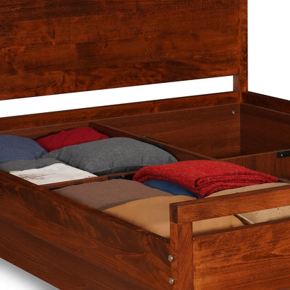 Solid Wood King Size Bed with Box Storage