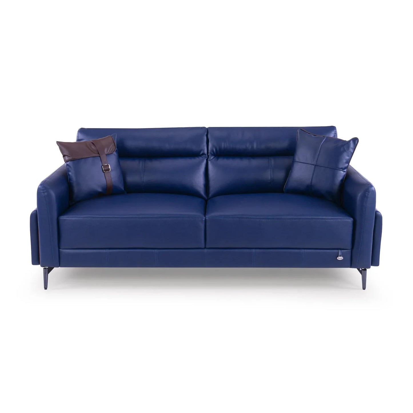 Leatherette 3 Seater Sofa in Galaxy Blue