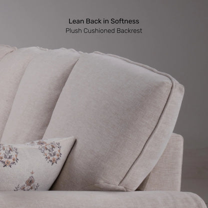 Linen Rolled Arms Corner Sofa in Beige