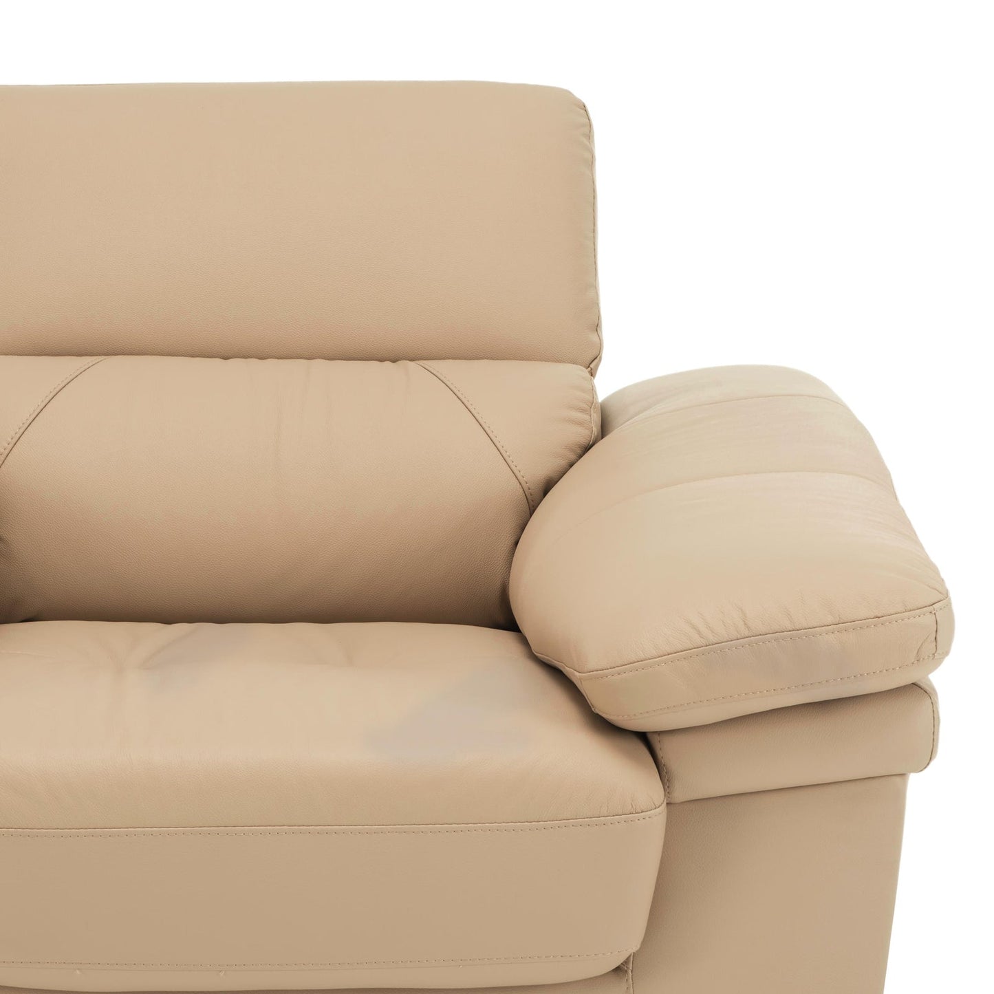 Leather 1 Seater Sofa with Adjustable Headrest