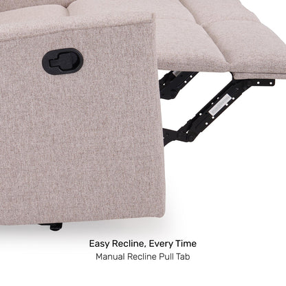 Tweed 3 Seater Reclining Sofa in Beige