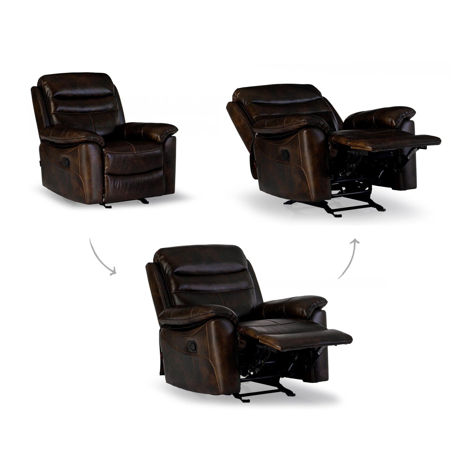 Nappa Aire Leather 1 Seater Recliner with Rocker