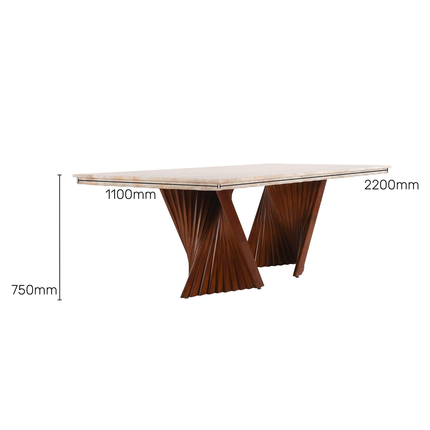8 Seater Dining Set with Marble Finished Top