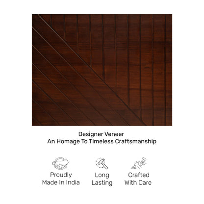 Veneer 4 Door Wardrobe in Walnut Finish