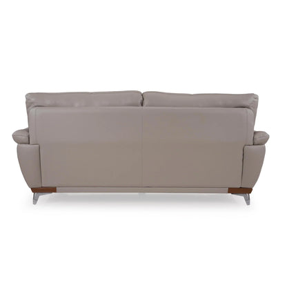 Leather 3 Seater Sofa in Light Grey