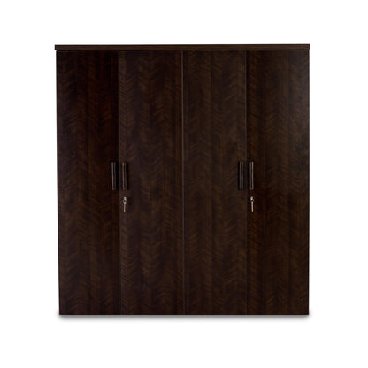 4 Door Wardrobe in Dark Cherry Finish