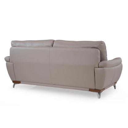 Leather 3 Seater Sofa in Light Grey