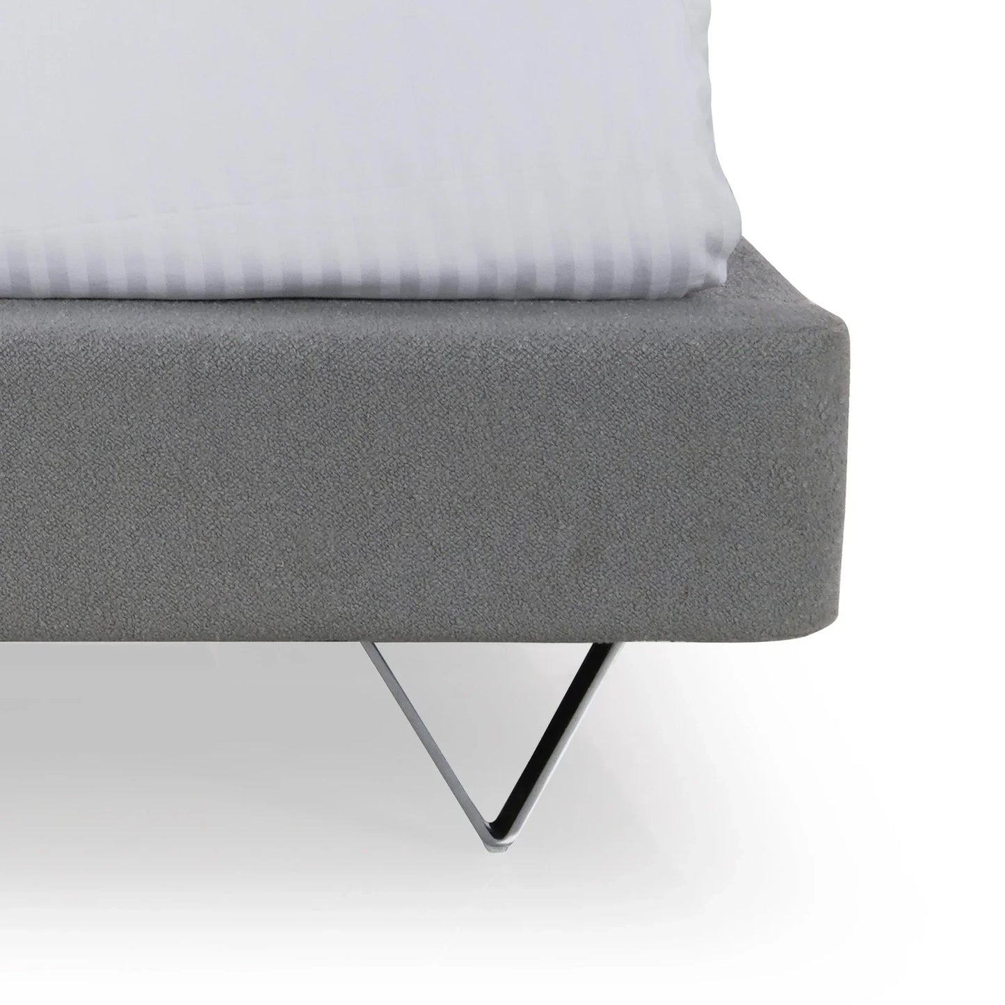 Upholstered Queen Size Bed with Adjustable Headboard