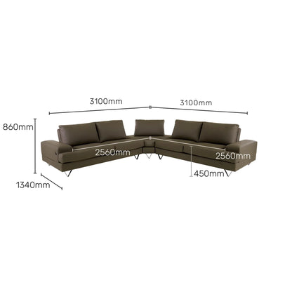 Leatherette Sectional Sofa with USB Port