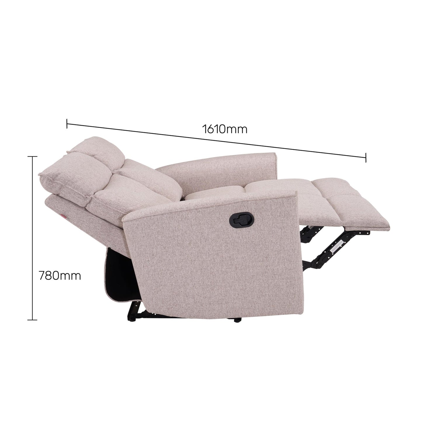 Tweed 3 Seater Reclining Sofa in Beige