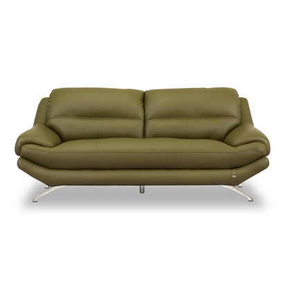 Leatherette 3 Seater Sofa in Olive Green