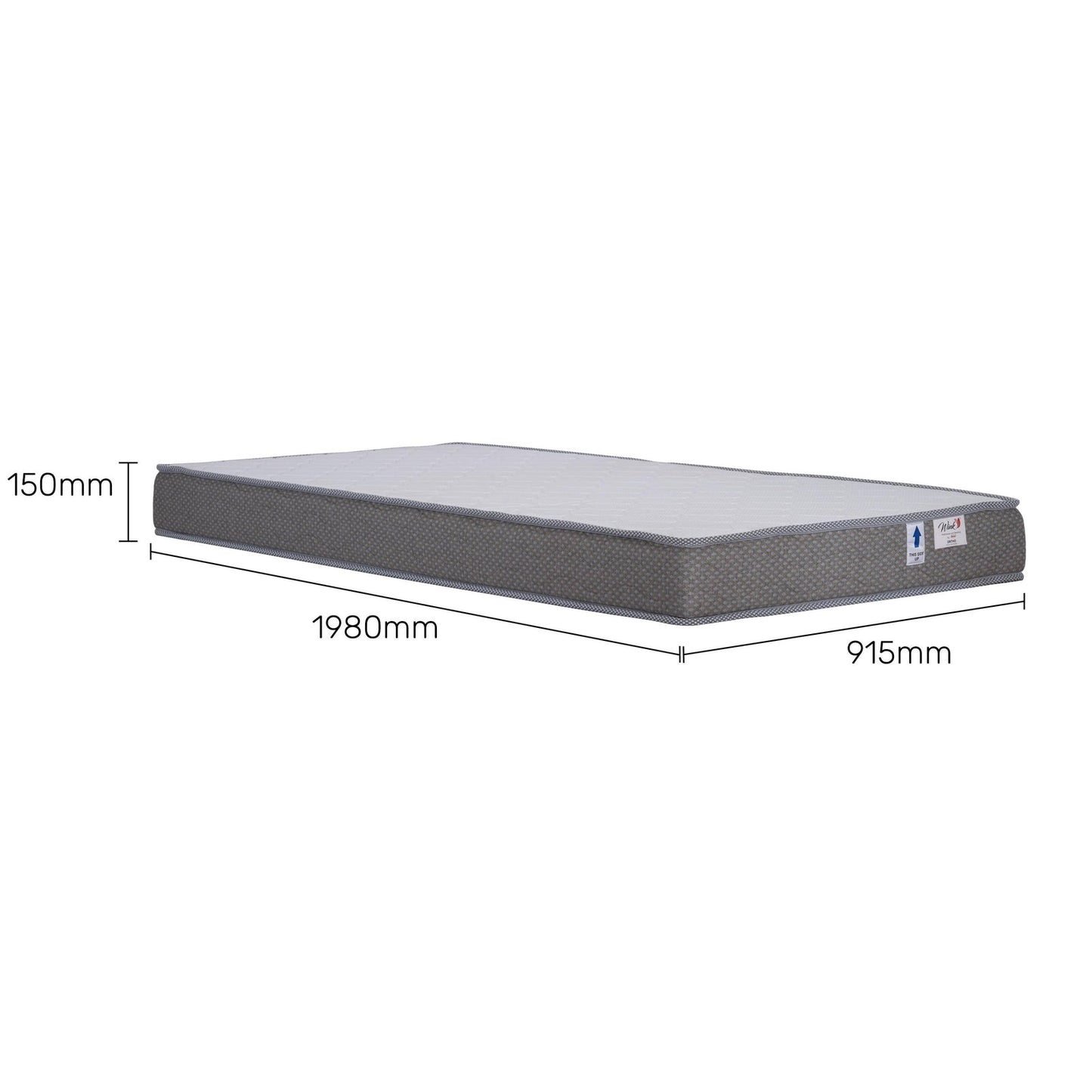 Solid Wood Single Bed with Memory Foam Mattress