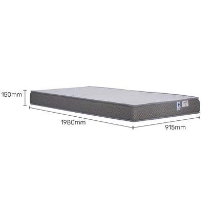 Solid Wood Single Bed with Memory Foam Mattress