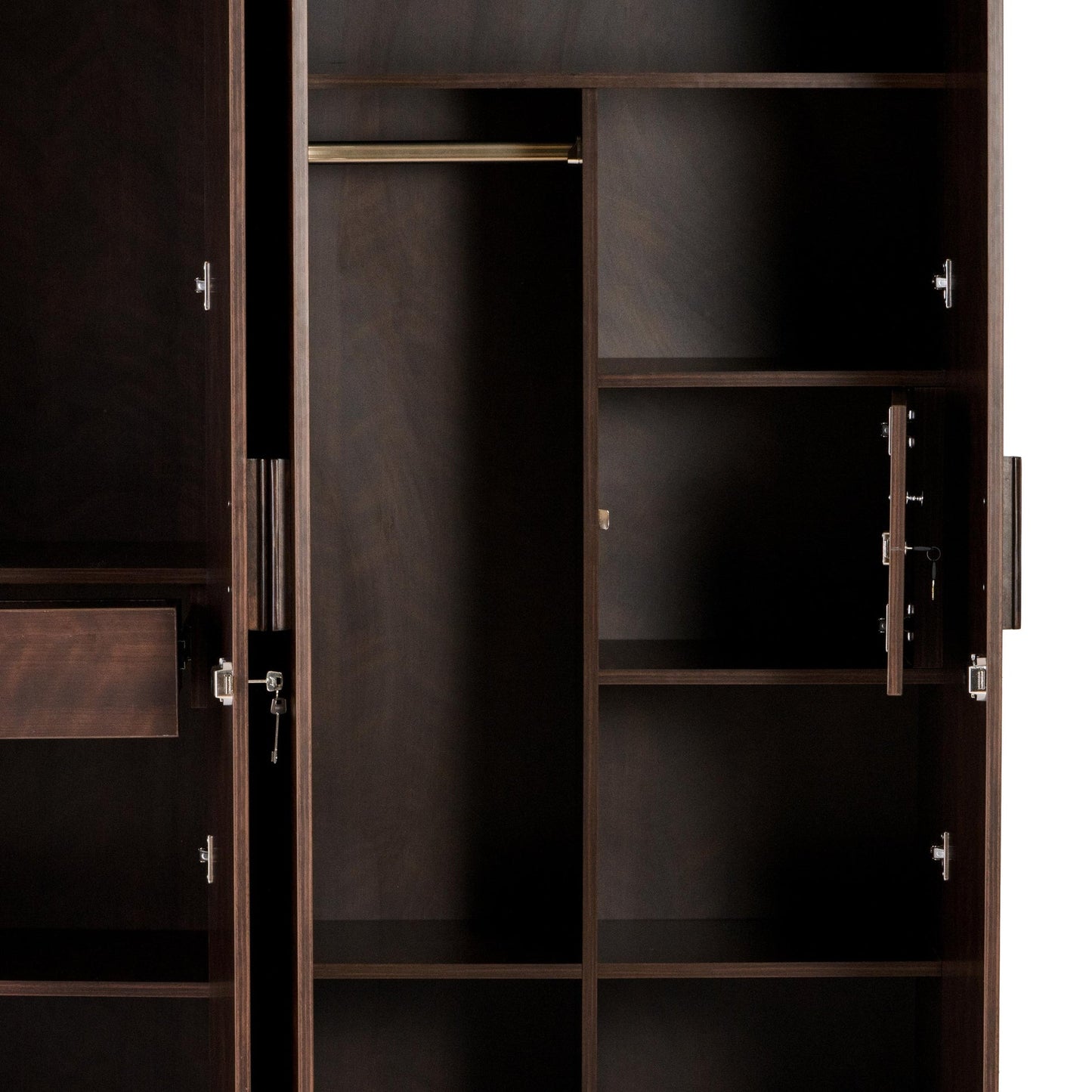 4 Door Wardrobe in Dark Cherry Finish