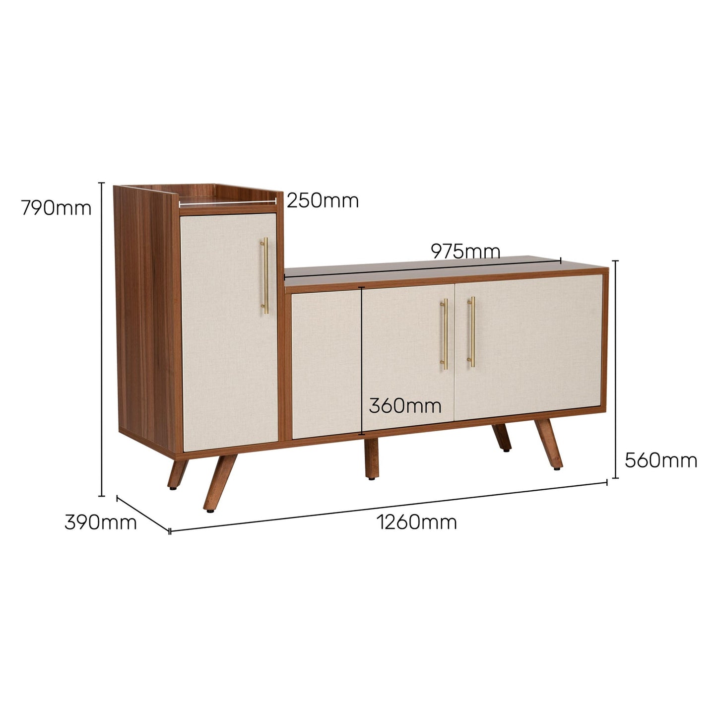 Shoe Cabinet in Walnut Finish