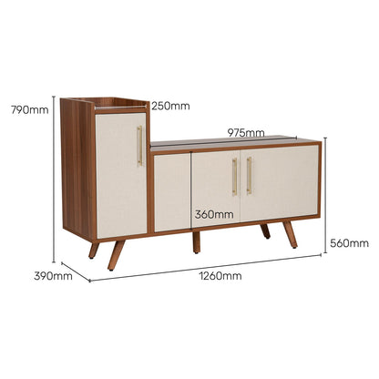 Shoe Cabinet in Walnut Finish