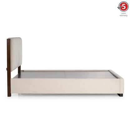 Upholstered Queen Size Bed with Tufted Headboard
