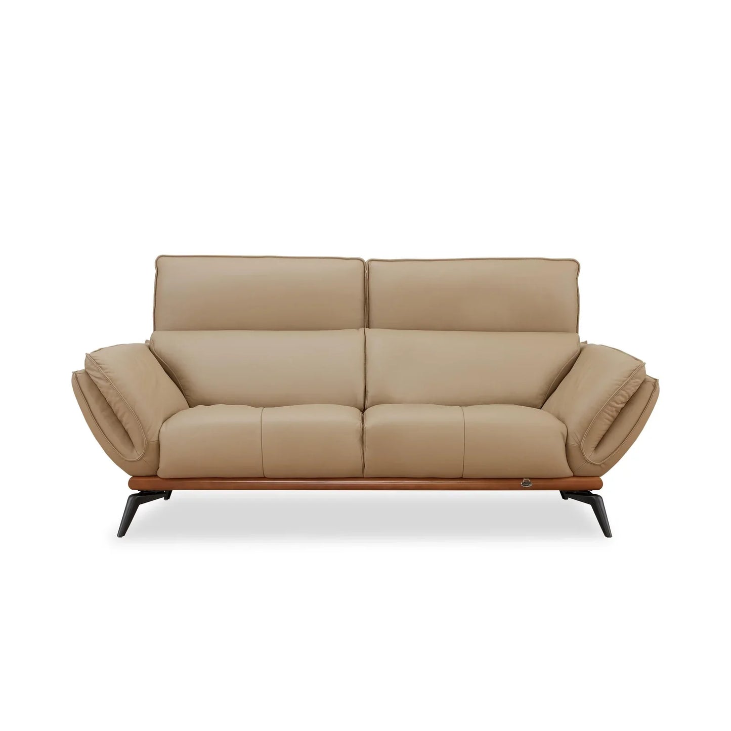 Leather 2 Seater Sofa in Dark Khaki