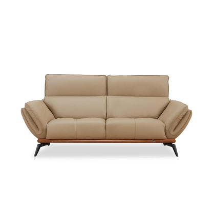 Leather 2 Seater Sofa in Dark Khaki