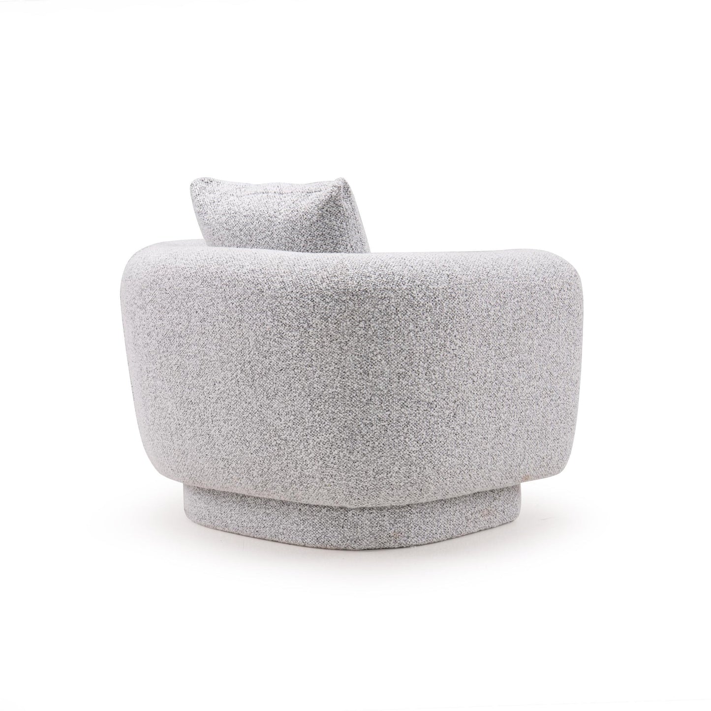 Boucle 1 Seater Curved Sofa in Moonlight Grey