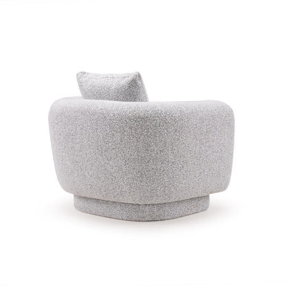 Boucle 1 Seater Curved Sofa in Moonlight Grey