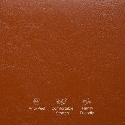 Leatherette 1 Seater Sofa in Tan Brown
