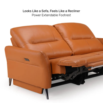 Leather 2 Seater Power Recliner with Charging Ports