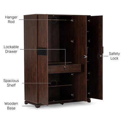 3 Door Wardrobe in Omaha Cherry Finish