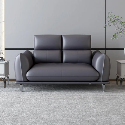 Leather 2 Seater Sofa with Adjustable Headrest