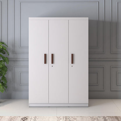 3 Door Wardrobe in Frosty White