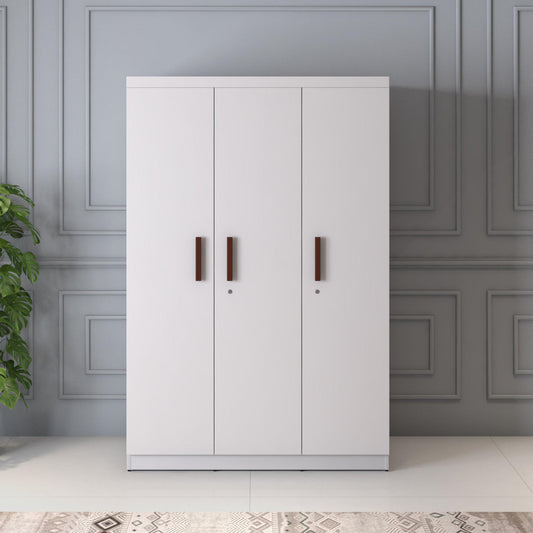 3 Door Wardrobe in Frosty White