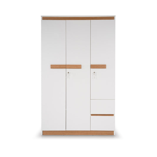 3 Door Wardrobe in Frosty White
