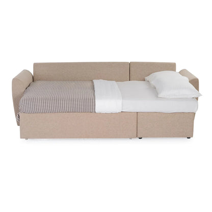 Fabric Sofa Cum Bed with Storage Chaise
