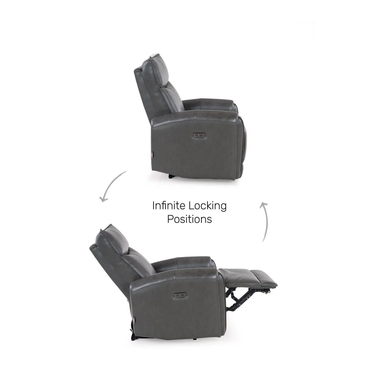 Leather 3 Seater Power Recliner with Charging Ports