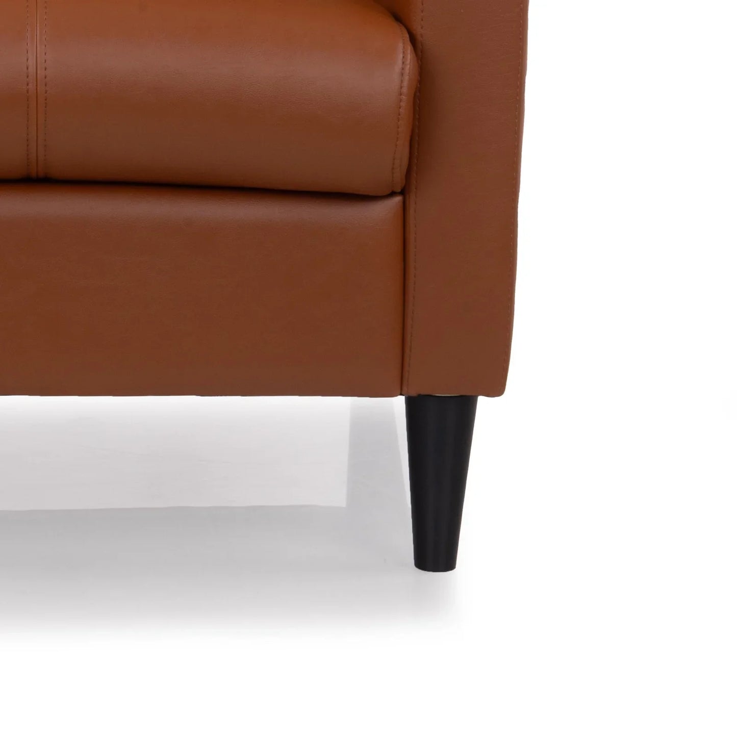 Leatherette 3 Seater Sofa in Cinnamon Brown