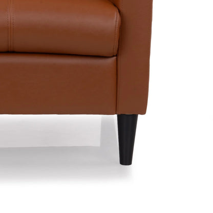 Leatherette 3 Seater Sofa in Cinnamon Brown