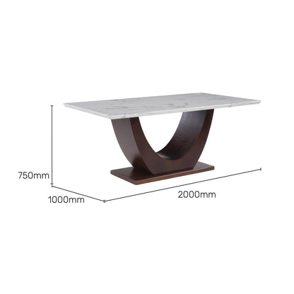 8 Seater Dining Set with Marble Finished Top