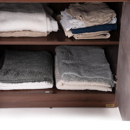 3 Door Wardrobe in Textured Greige Finish