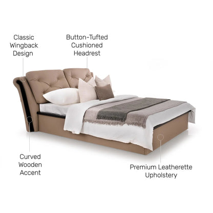 Upholstered King Size Bed with Hydraulic Storage