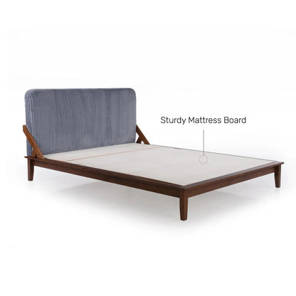 Upholstered Low-Profile Queen Size Bed
