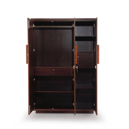 3 Door Wardrobe in Omaha Cherry Finish