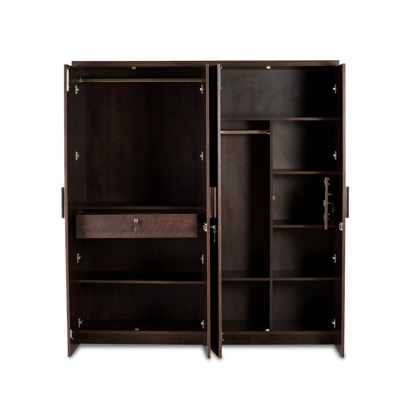 4 Door Wardrobe in Dark Cherry Finish