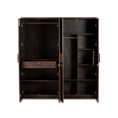4 Door Wardrobe in Dark Cherry Finish