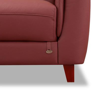 Leather 3 Seater Sofa in Brick Red