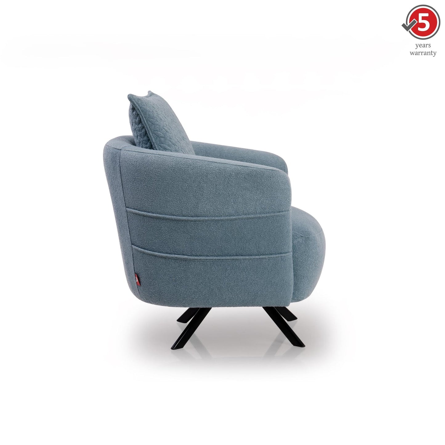 Boucle 1 Seater Sofa in Teal Blue
