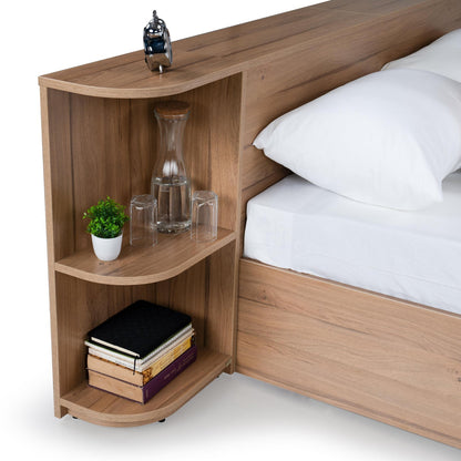 Queen Size Bed with Storage & Headboard Extensions
