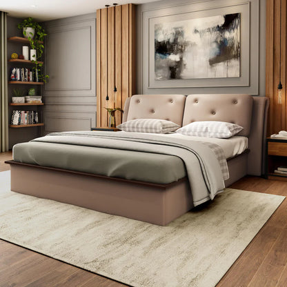 Upholstered Queen Size Bed with Hydraulic Storage