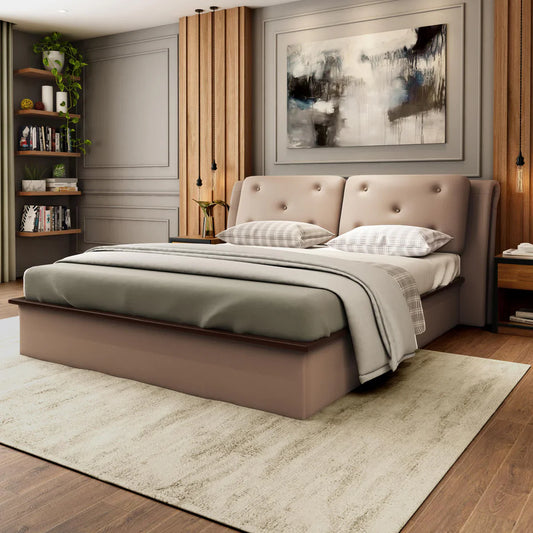 Upholstered Queen Size Bed with Hydraulic Storage
