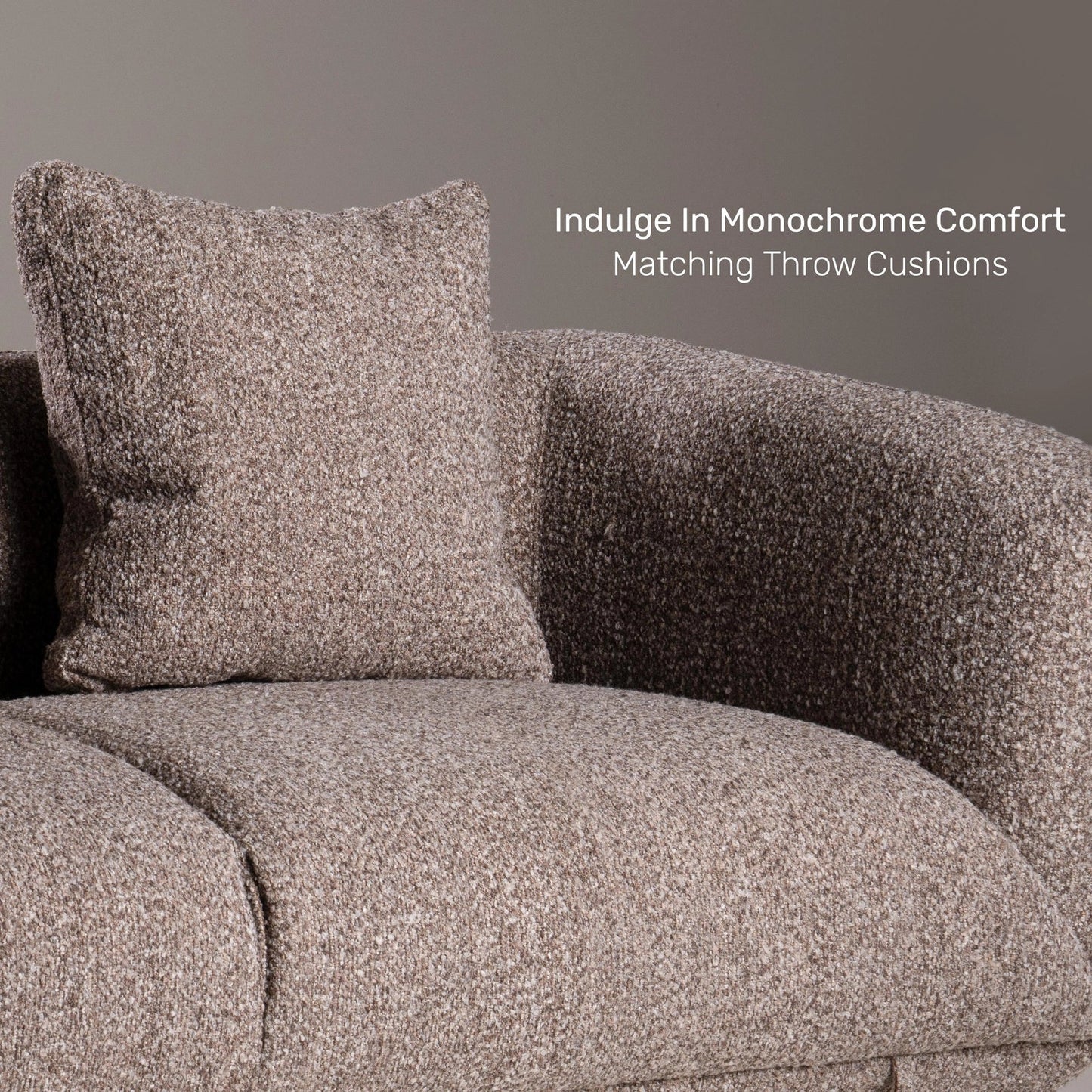 Boucle 3 Seater Sofa in Cocoa Brown