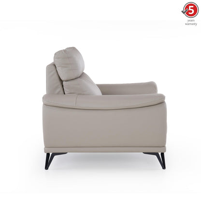 Leather 1 Seater Sofa in Bisque Beige